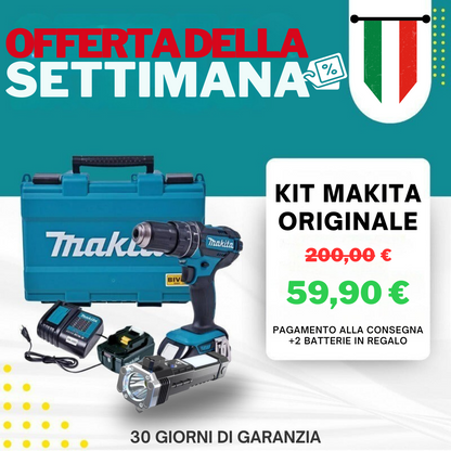 KIT ORIGINALE | TRAPANO AD IMPATTO POTENTE + 45 ACCESSORI + 2 BATTERIE 40V | SUPER OFFERTA